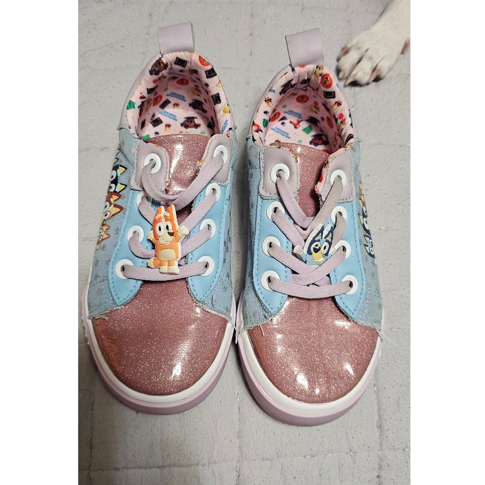 Ground Up Bluey Bingo Glitter Sneakers Kids Size 11 Blue Pink Girls Shoes